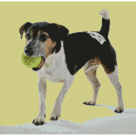 Jack Russell Terrier Dog Counted Cross Stitch Kit 12" x 12" Puppy