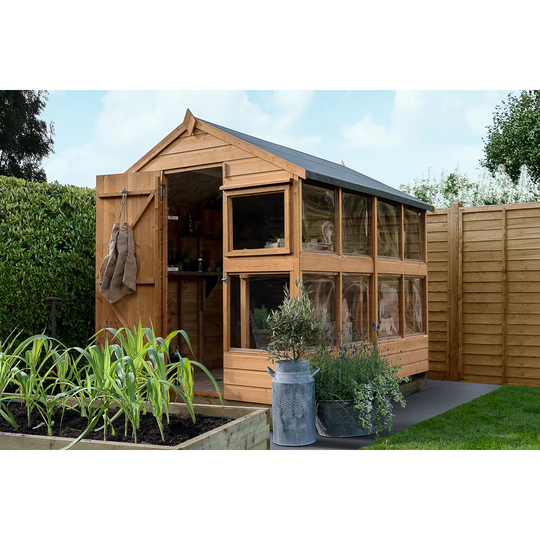 6 ft. W x 8 ft. D Wooden Shiplap Apex Garden Shed