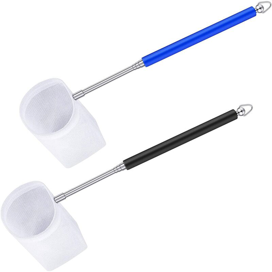 Briday - 2 Pieces Fish Tank Shrimp Net Extendable Handle Shrimp Net Aquarium Stainless Steel Small Fishing Net Fish Shrimp Skimming Net with