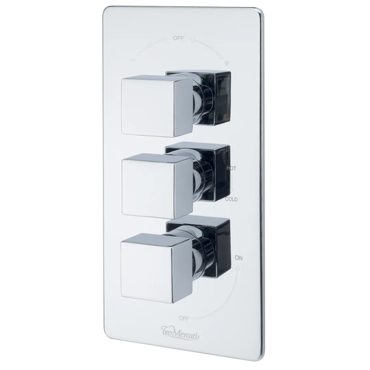 Triple Concealed Thermostatic/Diverter Shower Valve