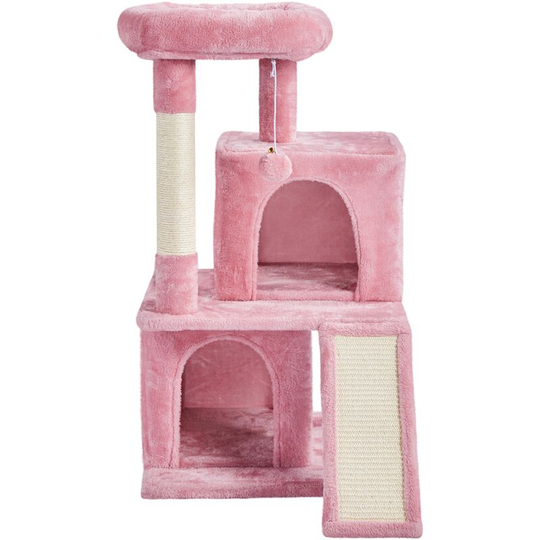 36' Cat Tree Multilevel Cat Tower with Double Condos, Pink - pink - Yaheetech