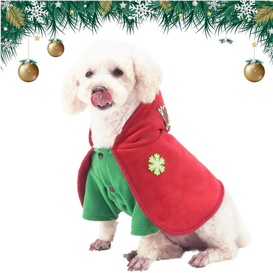 Dog Christmas Outfits Soft Dog Xmas Cape with