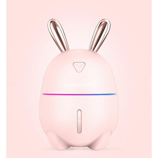 Air Humidifier 300ml Cute Rabbit Ultra-Quiet USB Aroma Essential Oil Diffuser Office Car Humidificador Air Purifier Mist Maker,Pink