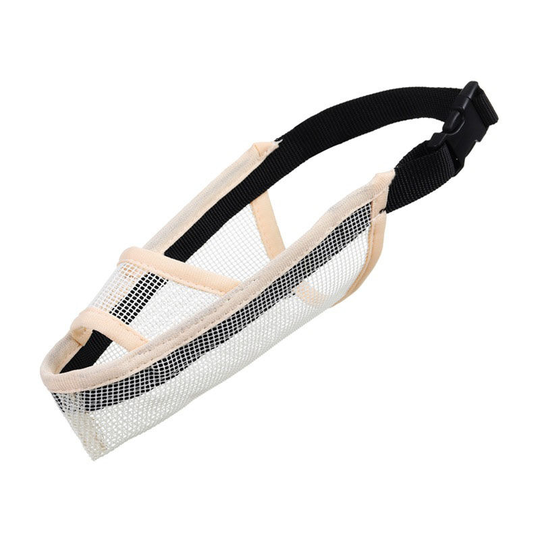 Adjustable Breathable Mesh Muzzle, Dog Mask, Anti-Bite Anti-Bark Muzzle (m Beige) - Muff