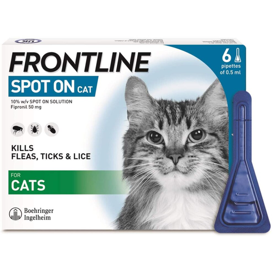 FRONTLINE Spot On Flea & Tick Treatment for Cats - 6 Pipettes
