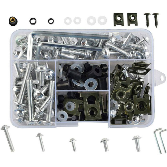 177 Pieces/Set Motorcycle Fairing Bolts And Nuts Kit cnc Aluminum Windshield Fairing Retainer Clips Universal Body Screws