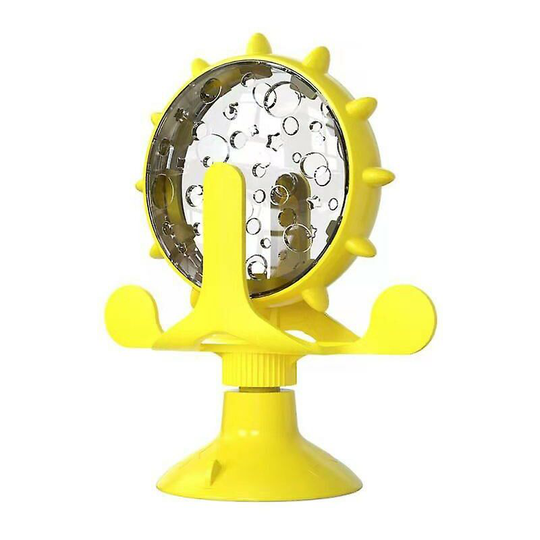 Puppy Interactive Snack Derivative Toy Slow Dog Feeder Dog Wheel Home Accessories Derivative Ball (yellow) - Thsinde