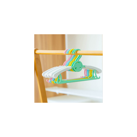 Litzee - 20PCS Plastic Hangers for Children's Room with Stackable and Non-Slip Hooks to Save Space