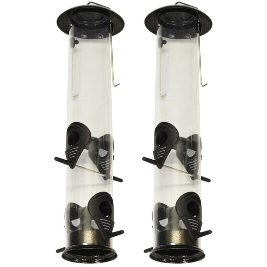 Set of 2 x Large Hanging Bird Seed Feeders For Selections Metal Bird Feeding Stations