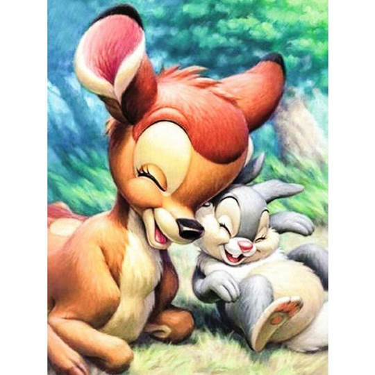 Diamond Painting 5D Good Friends Fawn and Rabbit Diamond Paintings Rhinestone Embroidery Cross Stitch Kits Supply Arts Crafts Canvas Wall Decor