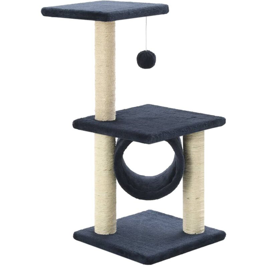 Cat Tree with Sisal Scratching Posts 65 cm Dark Blue vidaXL - Blue