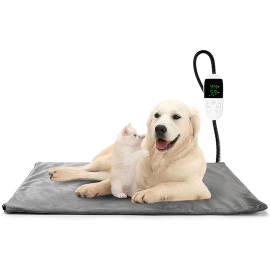 Waterproof Heat Mat for Puppies Cats, Electric Pet Heating Pad with Auto Shut Off /Temperature Adjustable, Dog Safe Electric Blanket with Removable