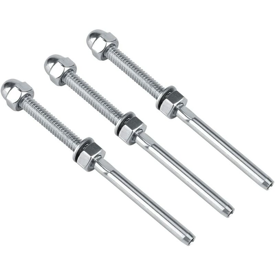 10pcs Cable Railing System Threaded Terminal Stud End for 1/8 Cable Railing Rig Hand Swage Stainless Steel Wire Rope Tensioner