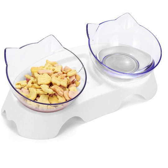 Pet bowls with raised stand White