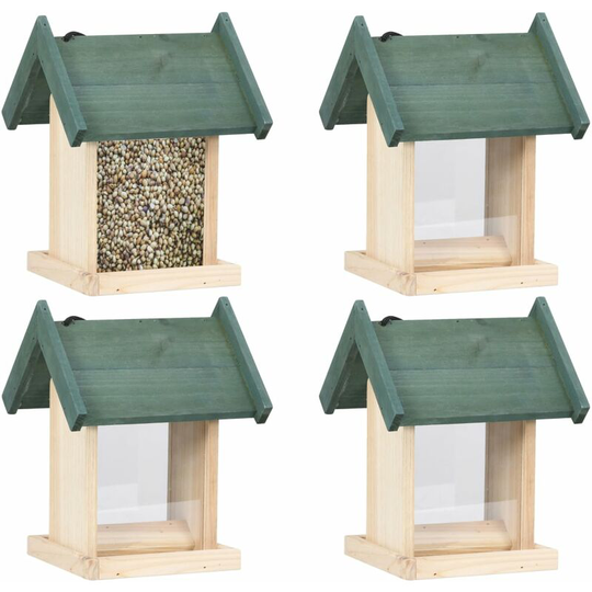 Topdeal - Bird Feeders 4 pcs Firwood FF47233_UK