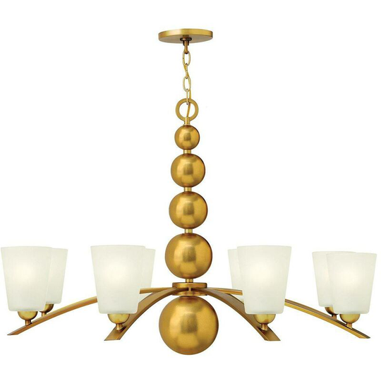 Elstead Zelda - 8 Light Multi Arm Chandelier Vintage Brass Finish, E27