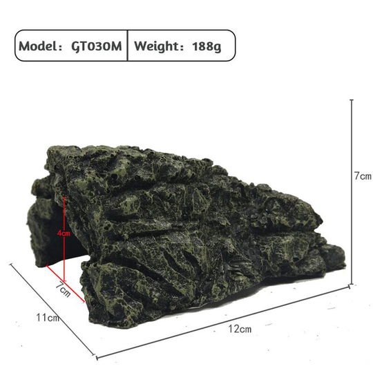 Perle Rare - Turtle Shelter, Reptile Cave Resin Platform Hideout Habitat Aquarium Terrarium Decoration Ornament for Small Lizards Tortoises