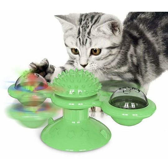 Pet Toys Windmill Cat Toy (Green Windmill)