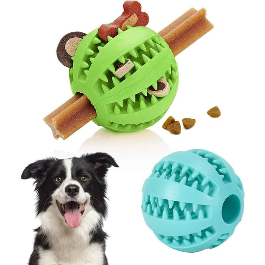 2 Toy Dog Balls, Interactive Dog Training, Bite Resistant Non-toxic Teeth Cleaning Toy, ø 6cm