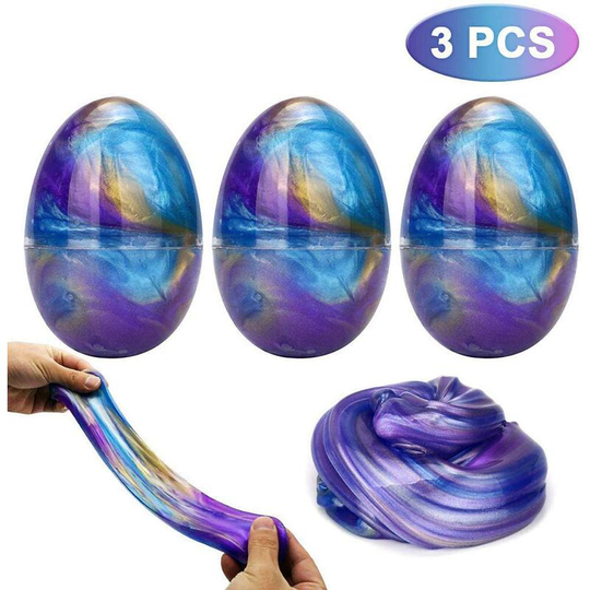 Slime Fluffy Galaxy Slime 3-Pack Slime Egg-Shaped Slime diy Slime Good stress reliever toy for kids