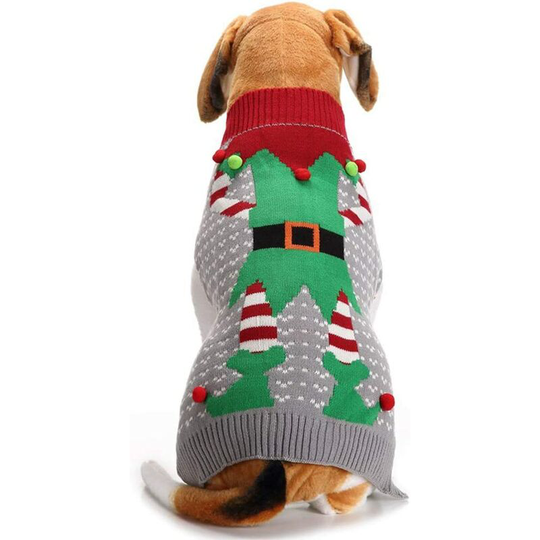 Pet Dog Sweaters Cartoon Warm Winter Pet Cat Sweater Christmas Chihuahua Clothes (s, )
