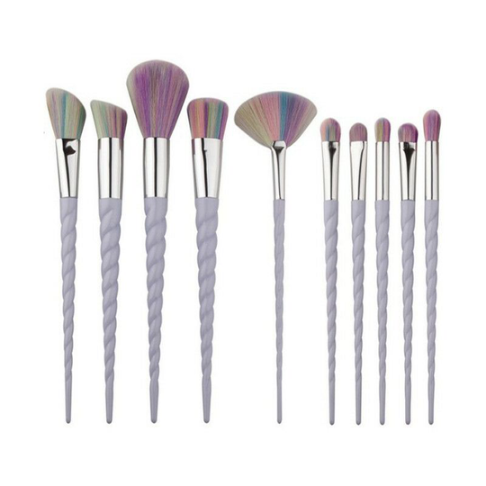 Benobby Kids - 10Pcs Makeup Brush Set Colorful Cosmetic Brushes Foundation Blending Blush Concealer Eyeshadow Face Powder Brushes Premium Makeup