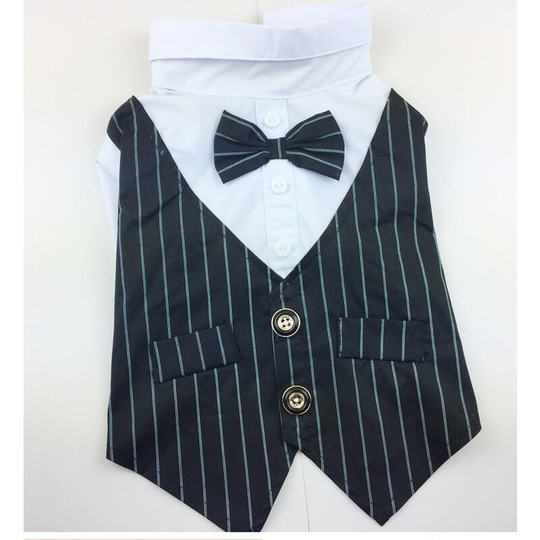 Pet clothes pet wedding dresses formal pet dresses two-legged striped gentleman dog clothes s (chest -38' back length 22' neck circumference 30,