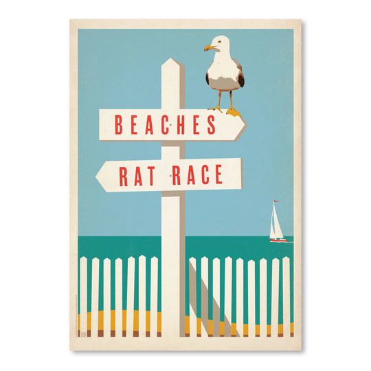 Beach Rat Race by Anderson Design Group Vintage Advertisement in Blue