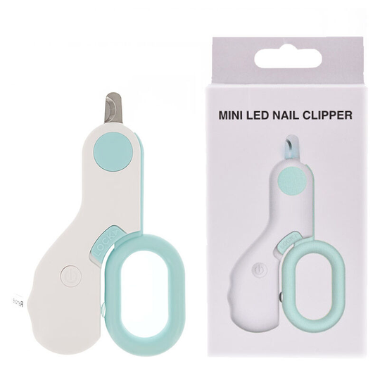 Mini led Nail Clippers with Light for Pets, Nail Clippers for Cats and Dogs, Lighted Blood Line, Paw Cleaning Nail Clippers (Blue)