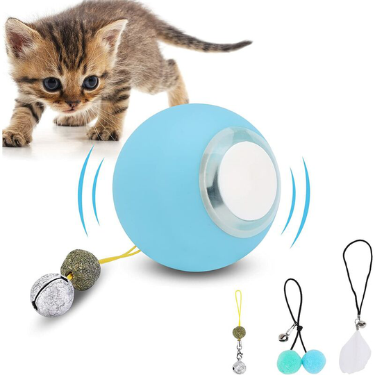 Interactive Cat Ball, Kitten Toy with Cat Mint, Catnip Toys with D Timer Function USB Rechargeable, for Your Cat and Puppy