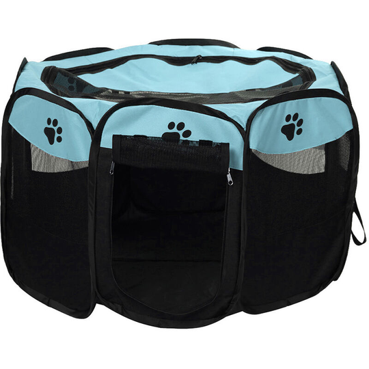 Portable Foldable Waterproof Pet playpen Open-Air Oxford Air Mesh Playpen and Exercise Pen Tent House Playground for Dogs and Cats Small,model:Sky