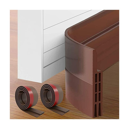 Becomingrich-Pack of 2 Door Bottom Caulk, 90 x 5cm Adhesive Door Bottom, Soft Silicone Thermal Sound Insulation White Sealing Strip Anti Noise Dust