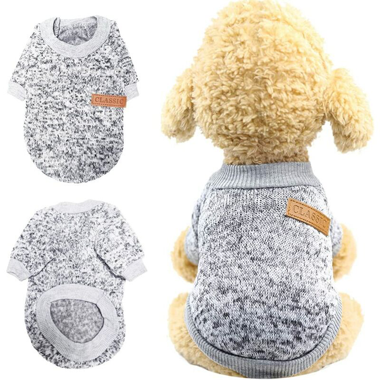 Pull for pets, hot dog sweater, winter clothing dog, small dog cat sweater, winter dog coat (gray, xl)