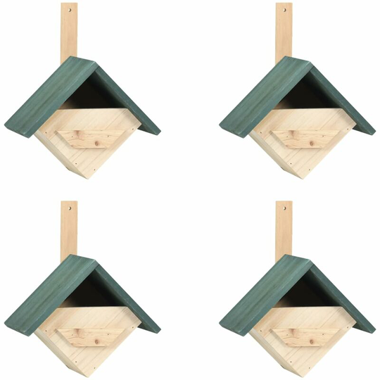 Hommoo - Bird Houses 4 pcs 24x16x30 cm Firwood