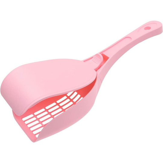 Cat litter scoop with lid, plastic cat litter scoop with large perforated screen