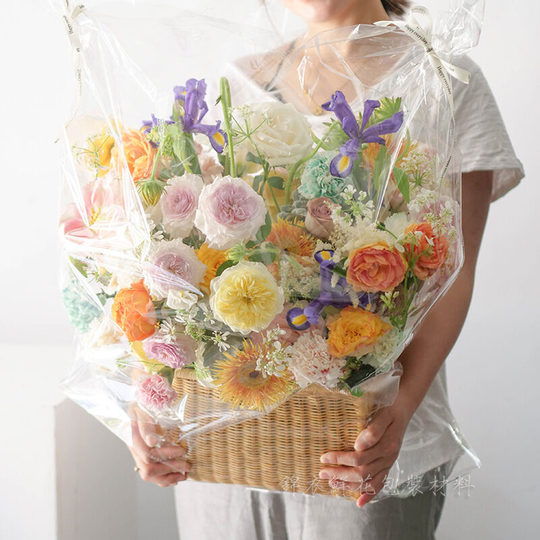 20 Pack Clear Cellophane Basket Bags with for Gifts, Wrapping, Arts, Crafts and Treats, 70*80cm
