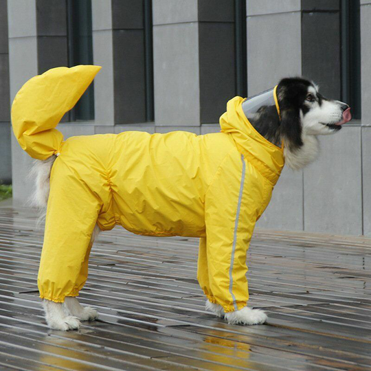 Naxunnn - All-inclusive Pet Raincoat for Medium Large Dog Golden Retriever Pet Raincoat Cover Tail Four Feet