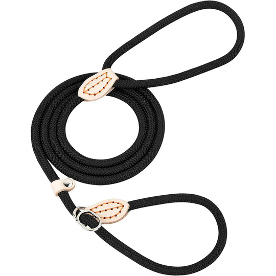 Heguyey - Nylon Dog Leash, Black Rope Dog Leash, Rope Dog Leash, Dog Training Leash, Sliding Dog Leash, Dog Lasso Leash, Dog Leash Collar for Small