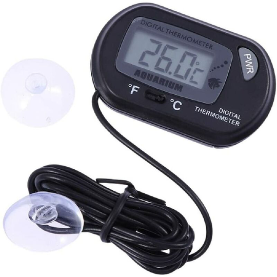 Litzee - 2 Pcs Digital lcd Thermometer for Aquarium Fish Tank Vivarium Reptile Terrarium (Black)