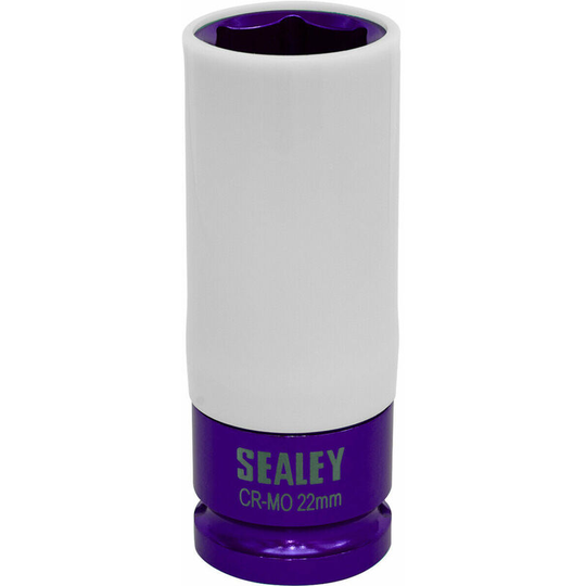 22mm Alloy Wheel Impact Socket - 1/2" Square Drive - Rim Protect Sleeved Socket