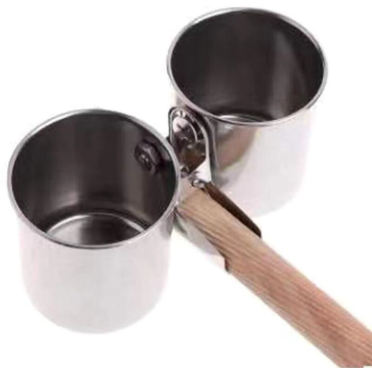 Bird Water Feeder 2pcs Clip On Bird Feeder Stainless Steel Water Cups with Clamp