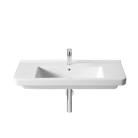 White Ceramic Rectangular Bathroom Sink with Overflow