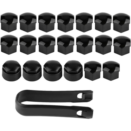 20 Pack 17mm Anti-Theft Car Wheel Nut Covers (Black)