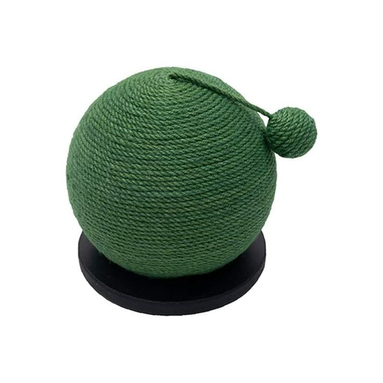 Osqi - Interactive Sisal Cat Toy with Toy Ball - Funny Anti-Scratch Round Cactus Toy for Cats Playing(Black Base)