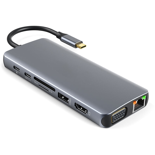 14 in 1 usb c hub 4K usb c to hdmi vga Gigabit Ethernet,100W pd sd/tf card reader Type-C data transmission 3 usb 3.0 / 3 usb 2.0 3.5 mm audio for usb