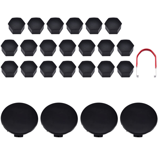 Aerodynamic Wheel Cap Kit Replacement for Tesla 3, s, X-4 Center Cap Set & 20 Wheel Lug Nut Cover Red