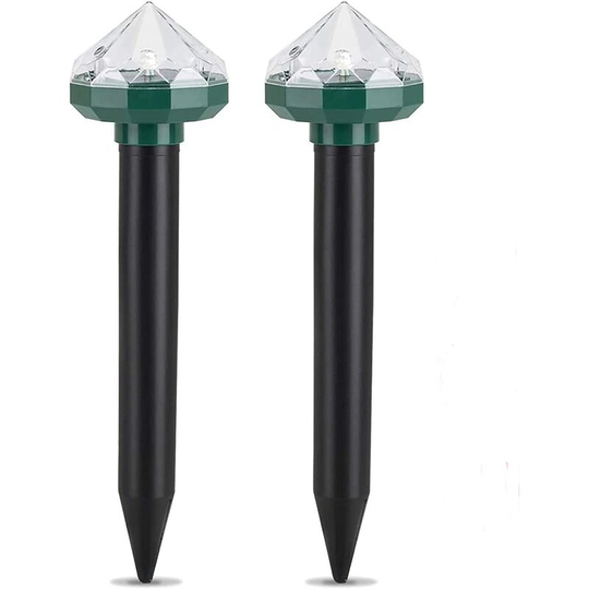 Einemgeld - Repellent Mouse Anti Mole Solar Lamp Outdoor, 2 in 1 Anti Rodent Mouse Mouse Rat Mole Ultrasound and Vibration Plus Light Garden Solar