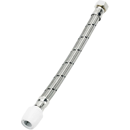 15mm x 1/2'' 300mm Flexible Tap Connector Brass Nut - Pack of 2 - n/a - Hep20