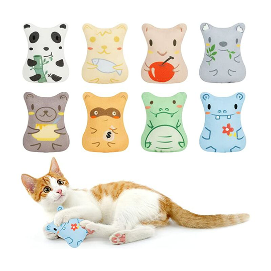 Catnip Toy, 8 Pack Catnip Catnip Toys, Cat Chew Toys Clean Teeth Cat Teether Set, Interactive Toy for Cat Kitten Kitty