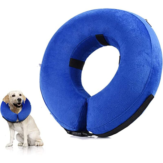 Inflatable Dog Recovery Collar, Elizabethan Collar Adjustable Cone for Pet Recovery from Surgery or Injuries (m)